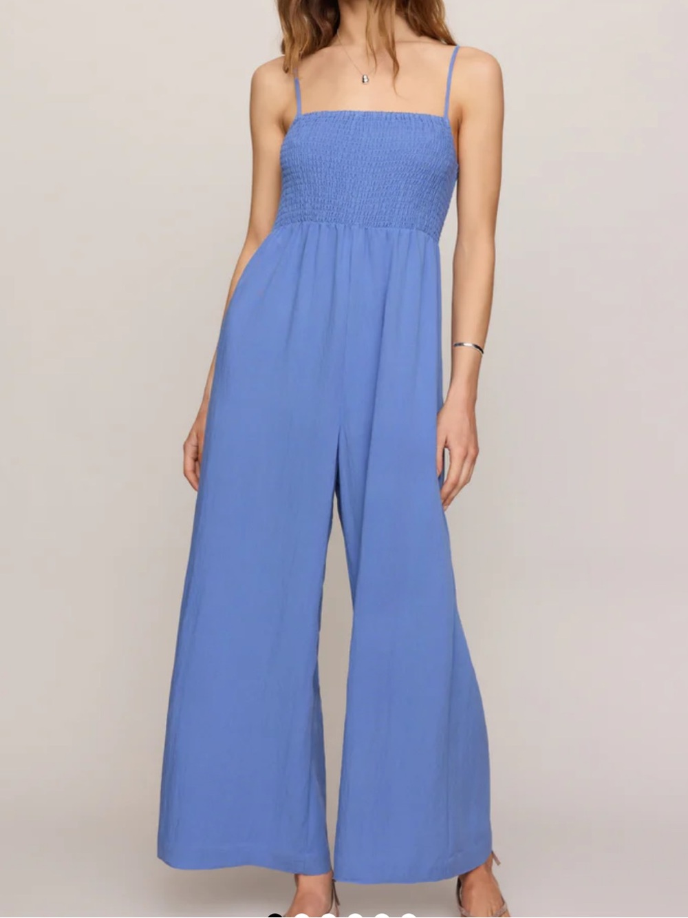 Z Supply ‘Beachside’ Smocked Jumpsuit in Marina Blue. Size Small.